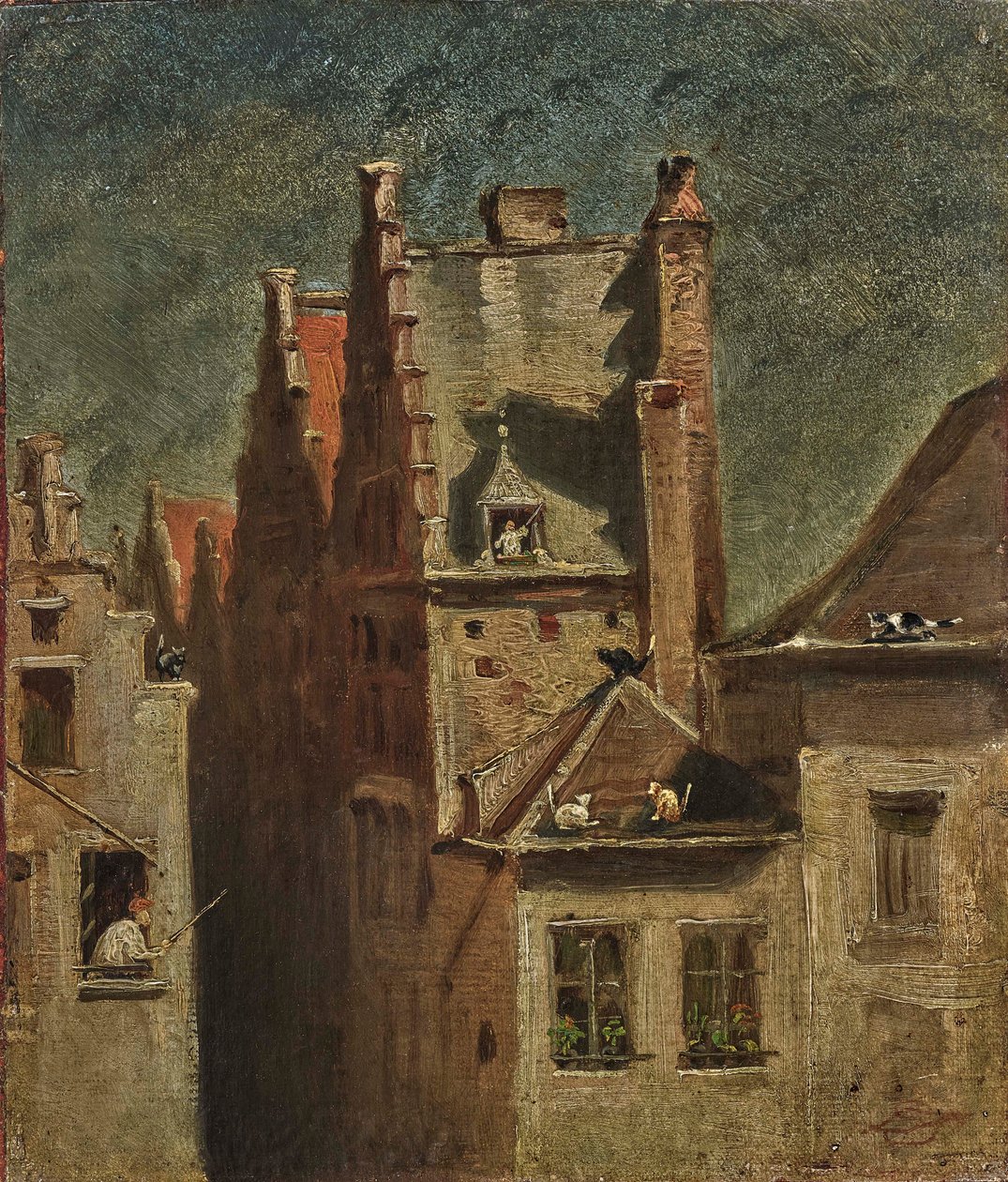 Kattkonsert. av Carl Spitzweg
