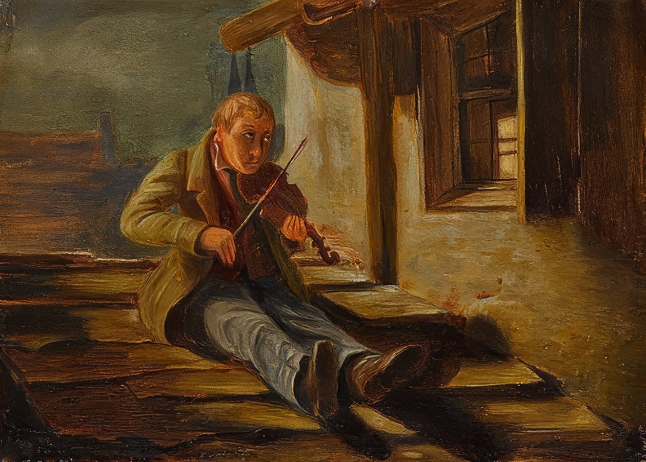 Den behornade violinisten av Carl Spitzweg