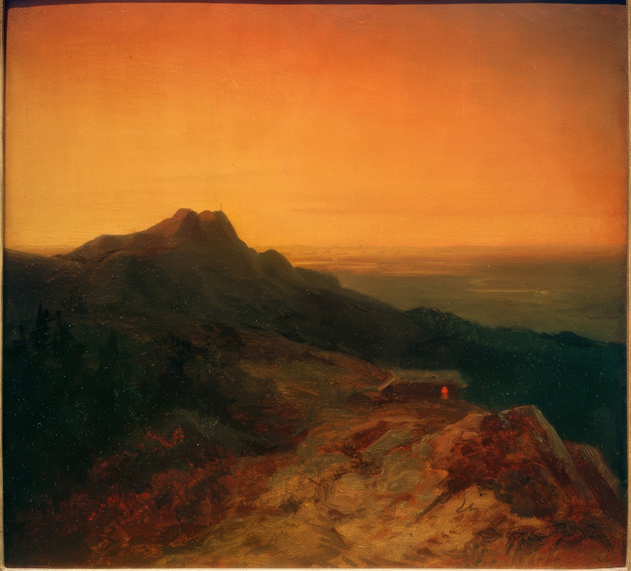 Benediktenwand på kvällen av Carl Spitzweg