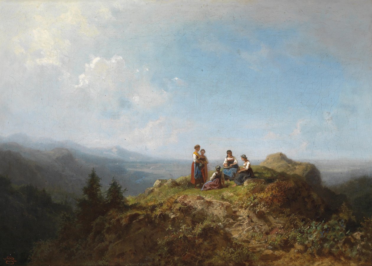 Dirndls på Alperna av Carl Spitzweg