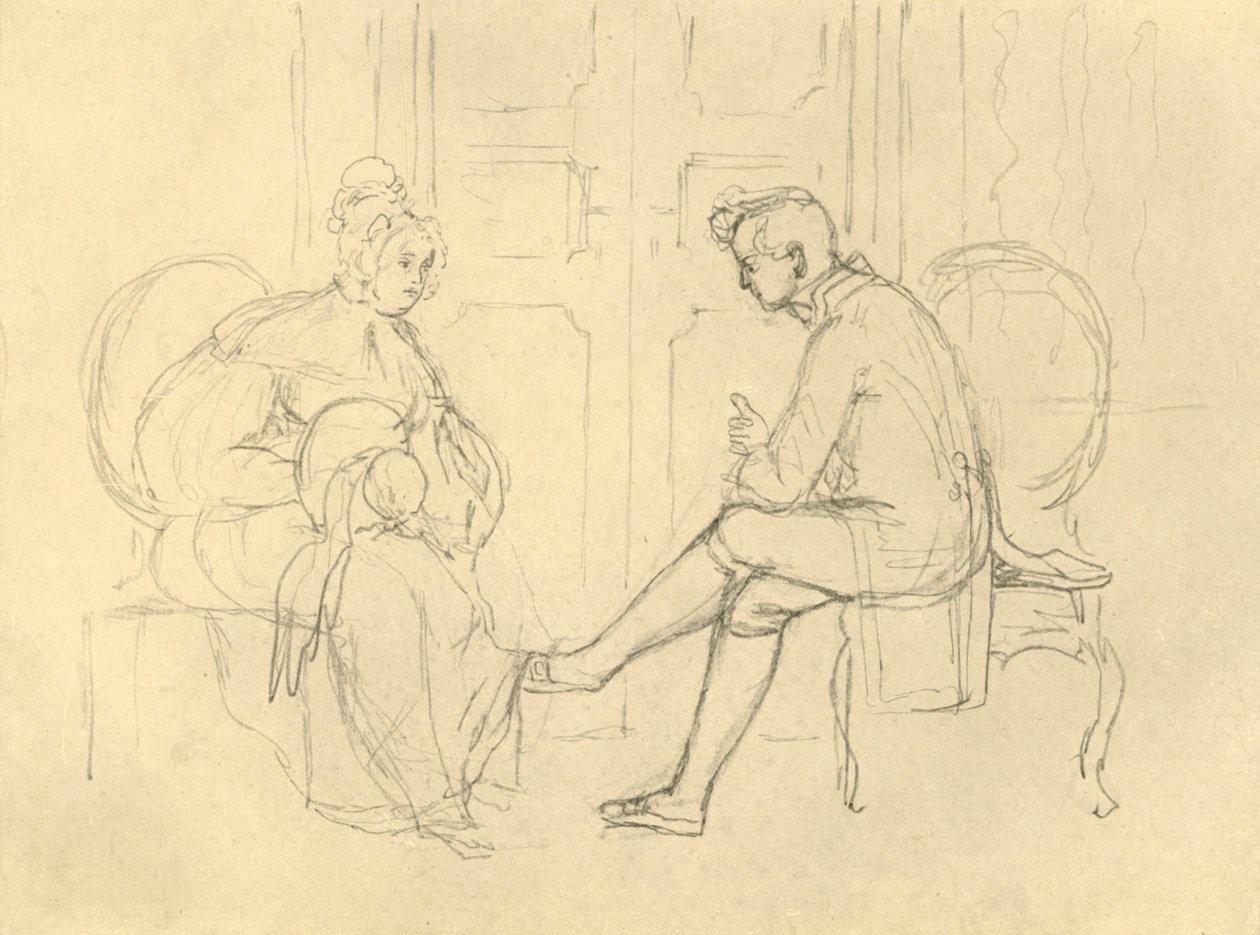 Allvarlig fråga, mitten av slutet av 1800-talet, c1924. av Carl Spitzweg