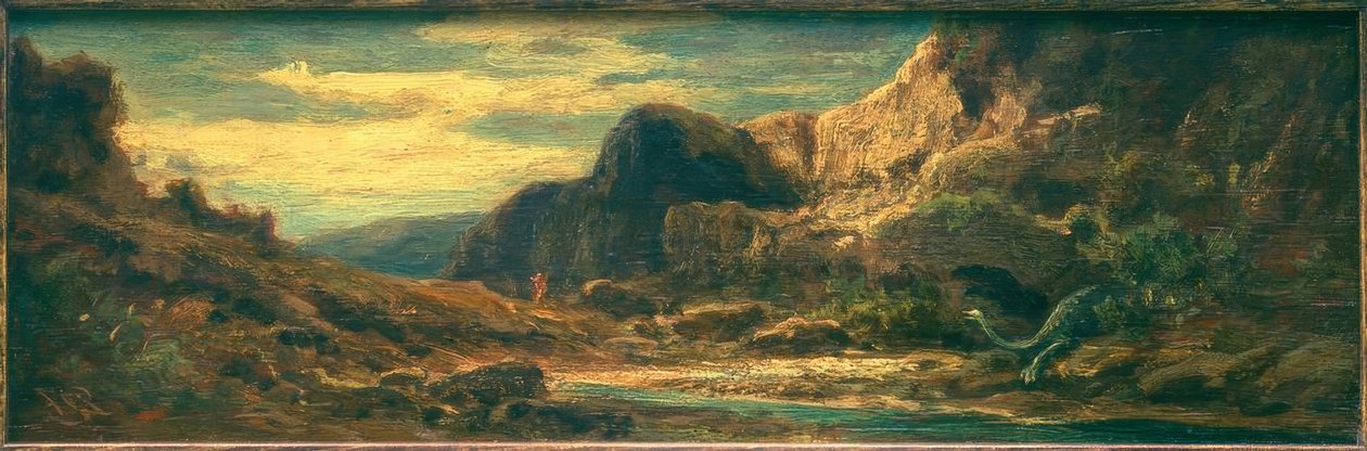 Stenlandskap med drakar av Carl Spitzweg