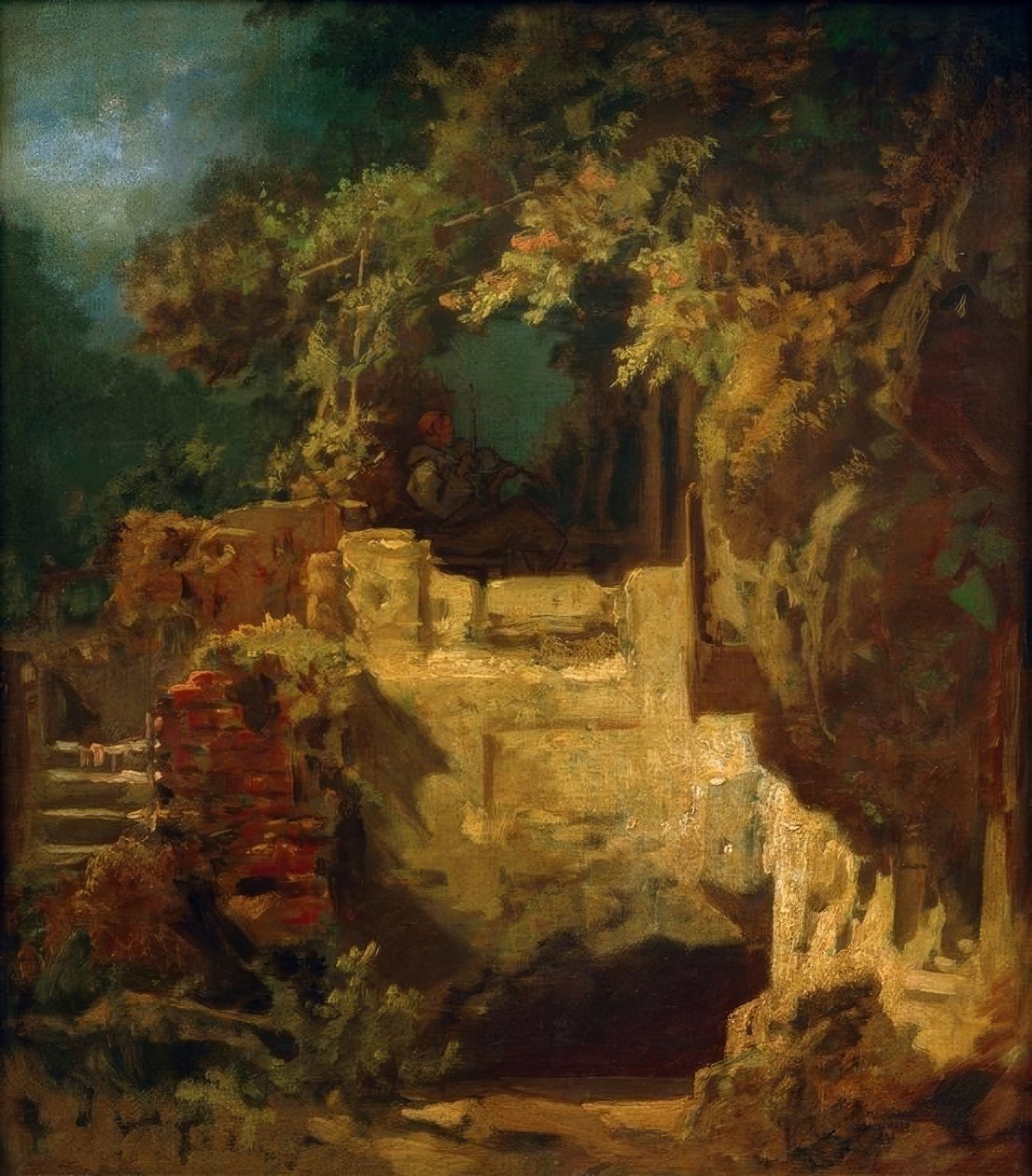 Violinist eremit i Felsenklause av Carl Spitzweg