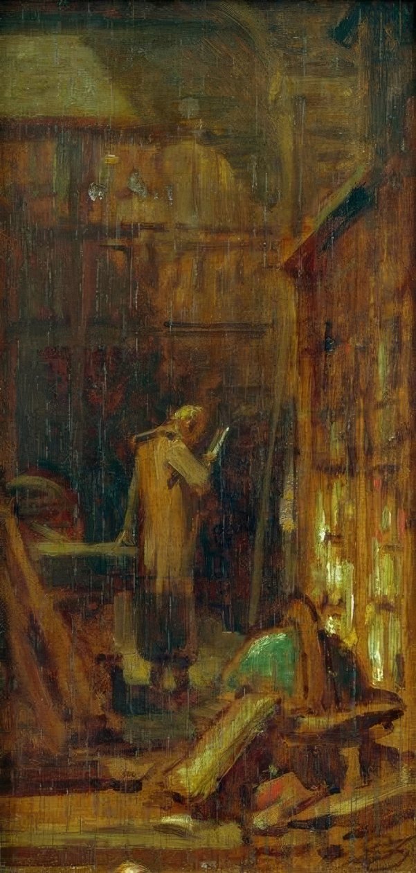 I biblioteket av Carl Spitzweg