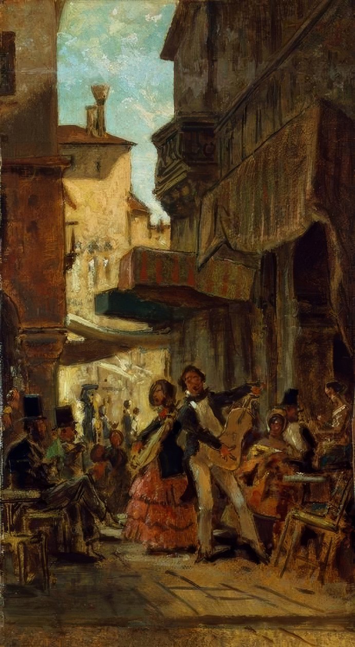 Italienska gatusångare av Carl Spitzweg