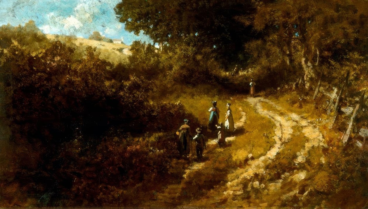 Går till kyrkan nära Dachau av Carl Spitzweg