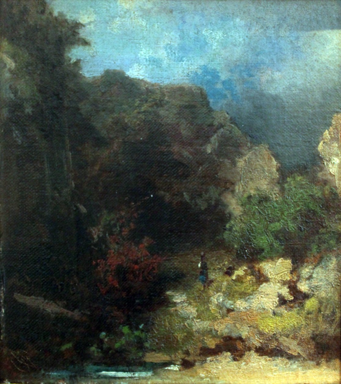 Landschaft mit weiblicher Figur av Carl Spitzweg
