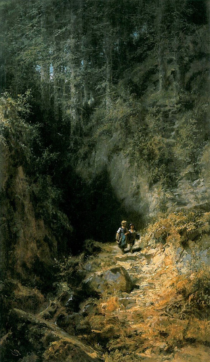 Skolelever i skogen av Carl Spitzweg