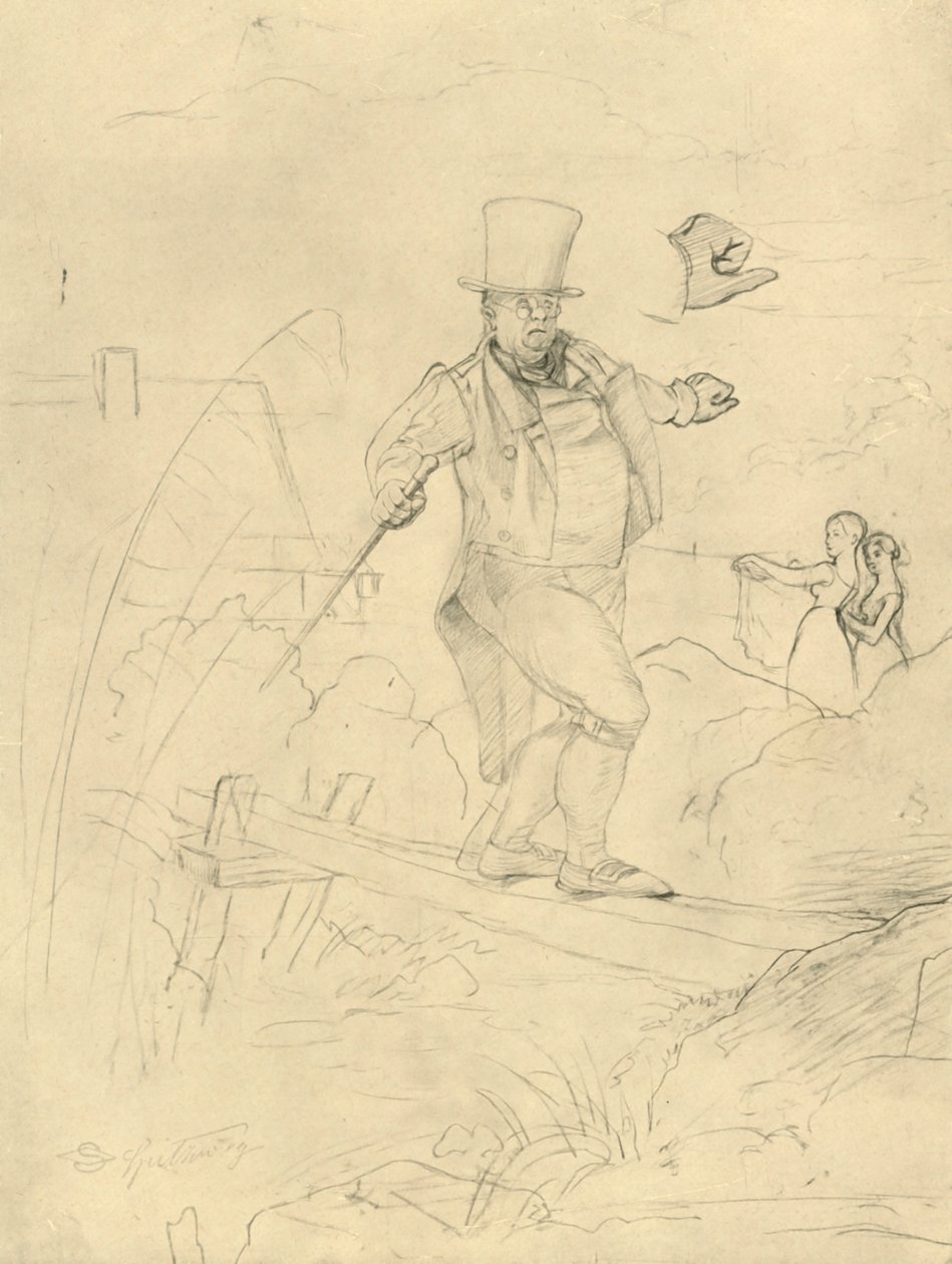 Schwierige Passage, mitten av slutet av 1800-talet, c1924. av Carl Spitzweg
