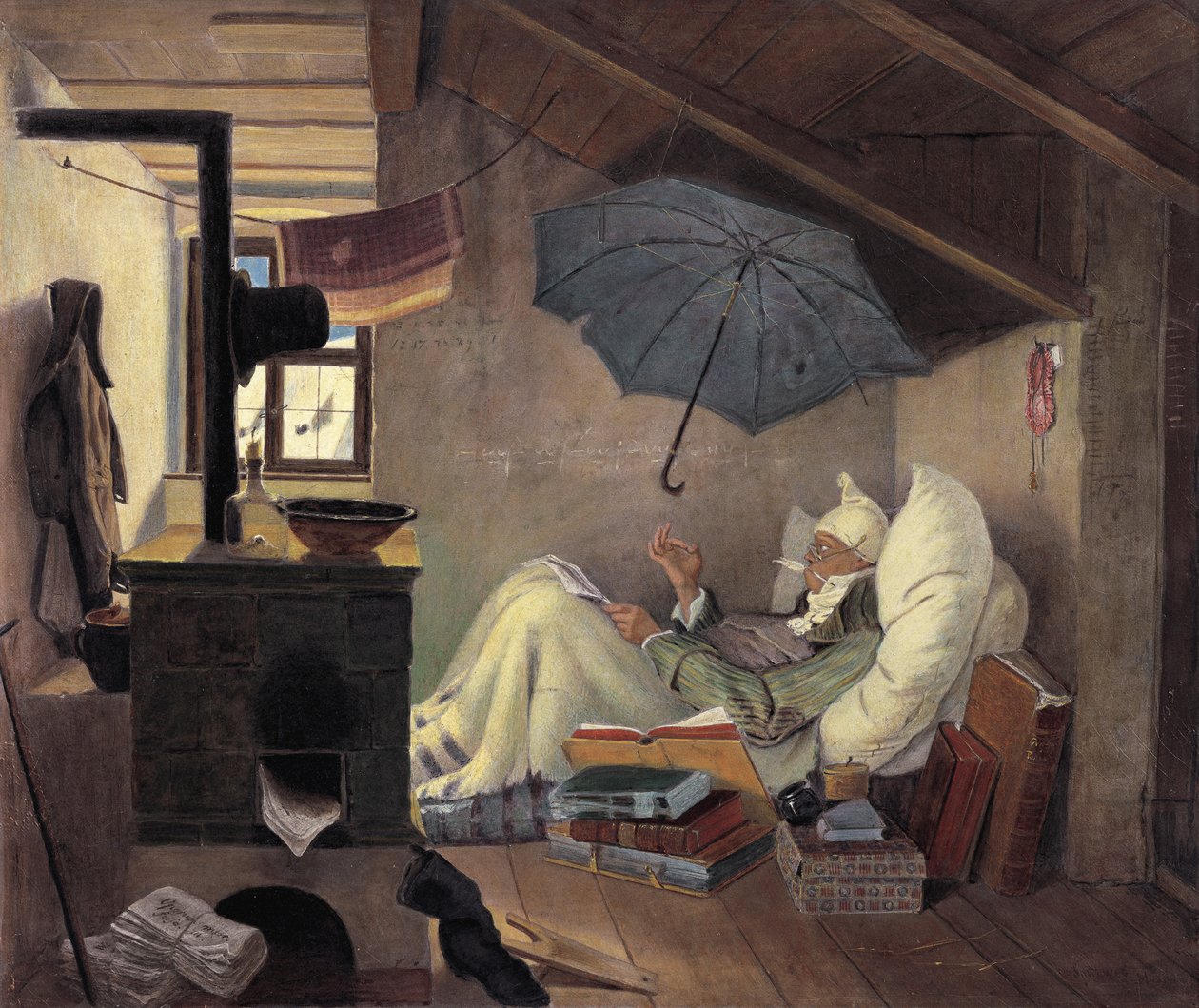 Den fattige poeten, 1839 av Carl Spitzweg