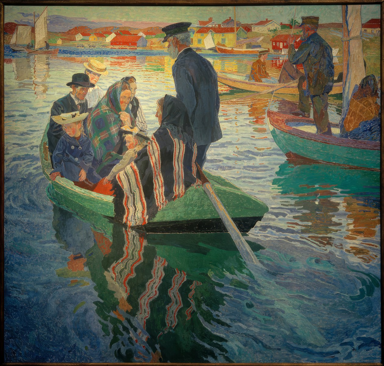 Kyrkobesökare i en båt av Carl Wilhelm Wilhelmson