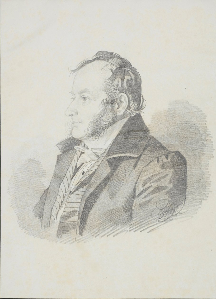 Porträtt av E.E. Jungcurt, 1830-talet. av Carl von Hampeln