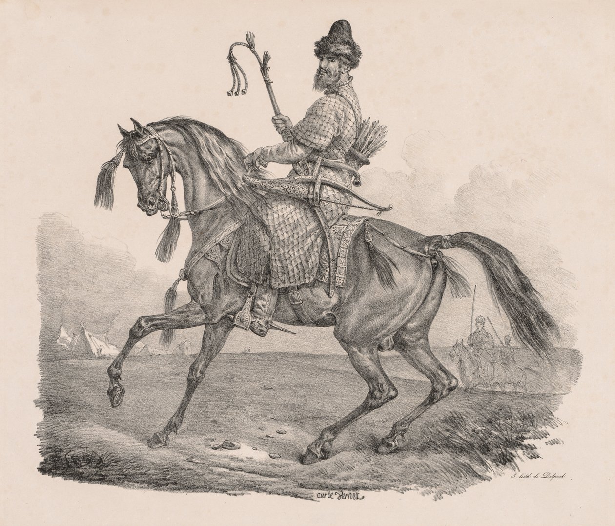 Cossack Cavalier, ca. 1820. av Carle Vernet
