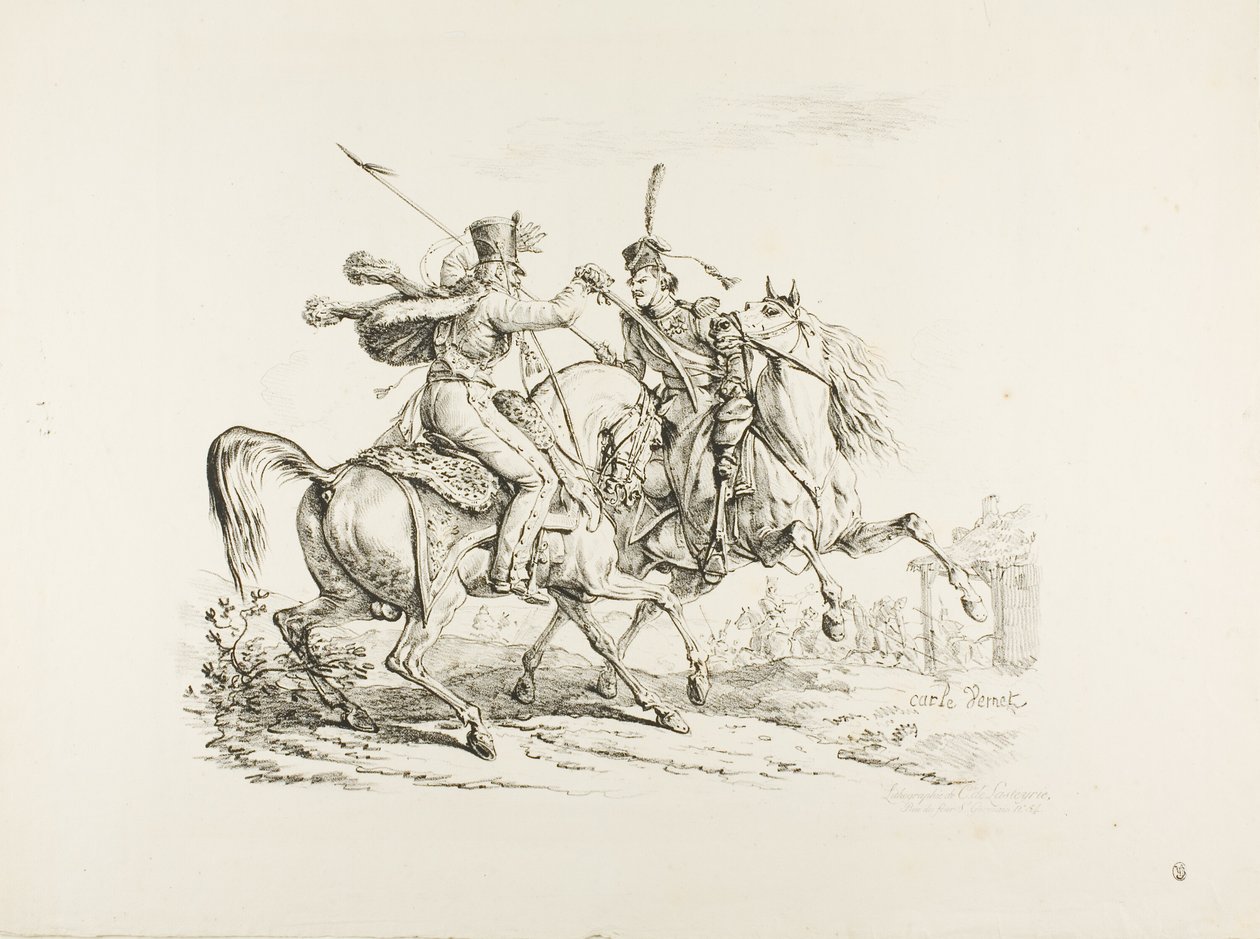 Hussard dödar en kosack med en sabel av Carle Vernet