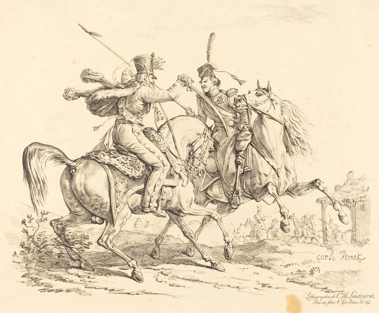 Hussard slår en kosack av Carle Vernet