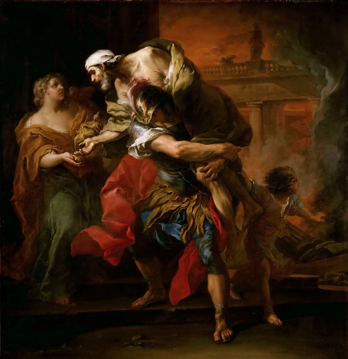 Aeneas bär anchises av Carle van Loo