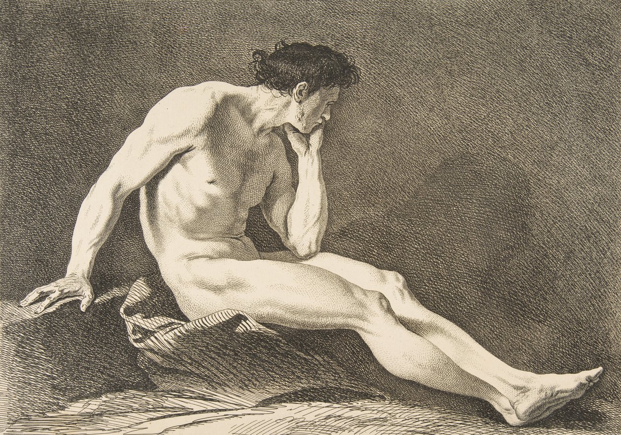 En akademi: sittande man, 1742-43. av Carle van Loo