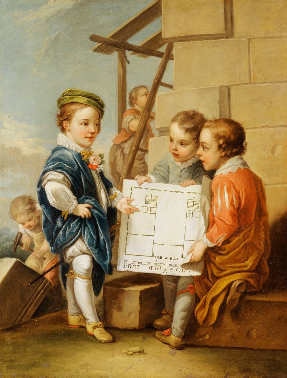 De fyra konsterna - arkitektur, av Carle van Loo