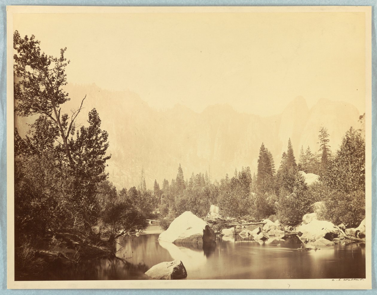 Utsikt över Merced River, Yosemite av Carleton E. Watkins