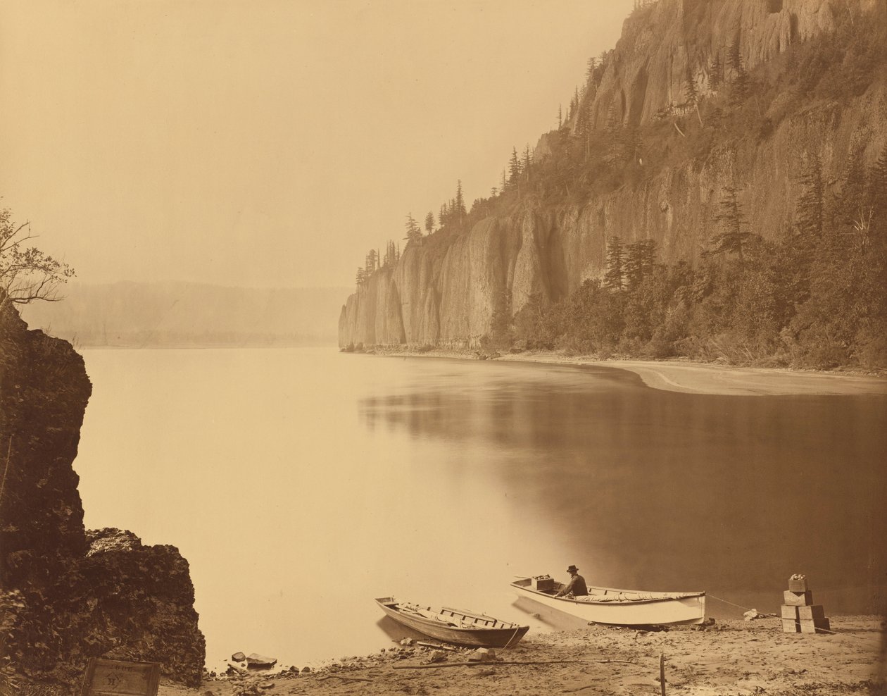 Cape Horn, Columbia River,1867 (foto) av Carleton Emmons Watkins