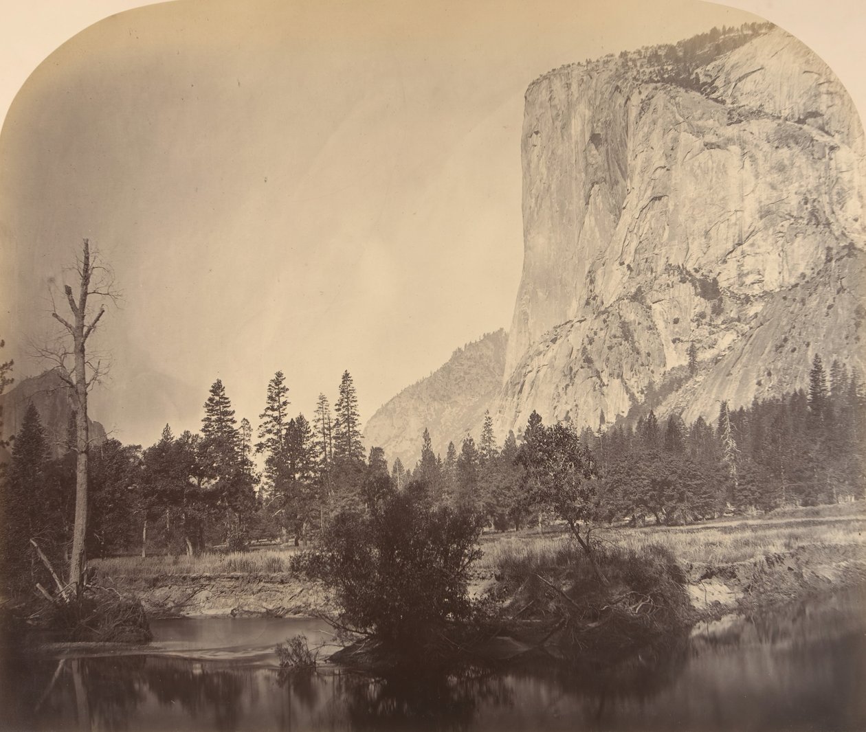 Tutucanula, El Capitan, 4000 fot, 1861. av Carleton Emmons Watkins