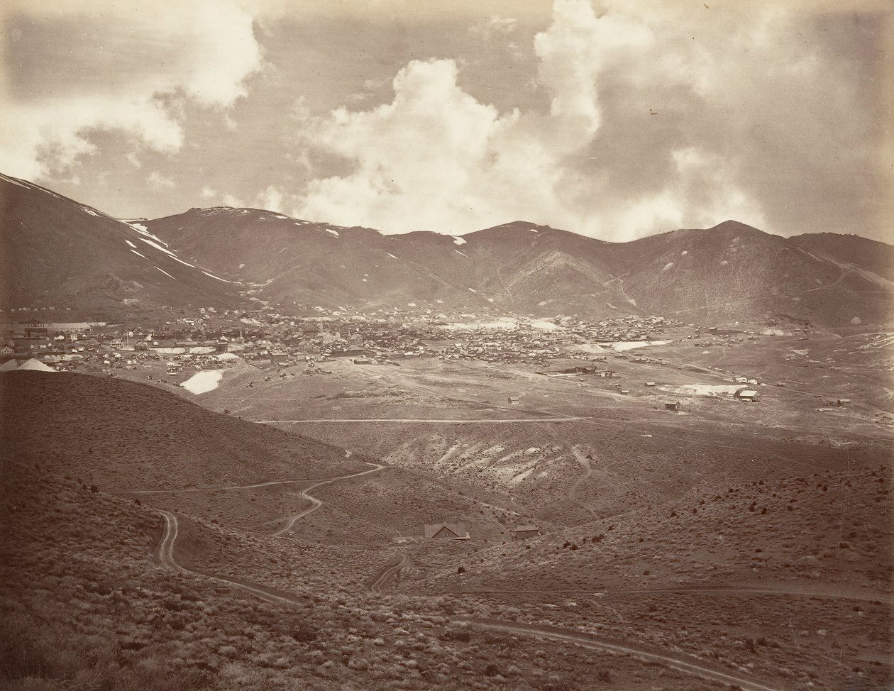 Virginia City, 1875, tryckt ca. 1876. av Carleton Emmons Watkins