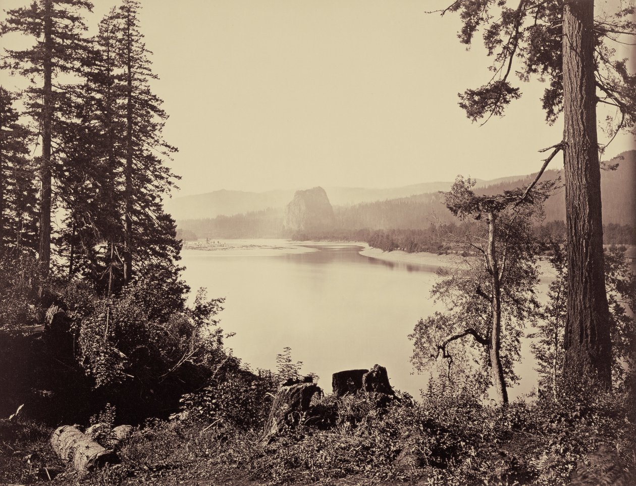 Castle Rock, Columbia River av Carleton Watkins