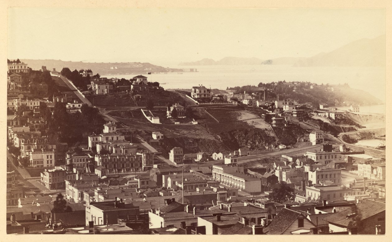 [Golden Gate från Telegraph Hill, S.F.] av Carleton Watkins