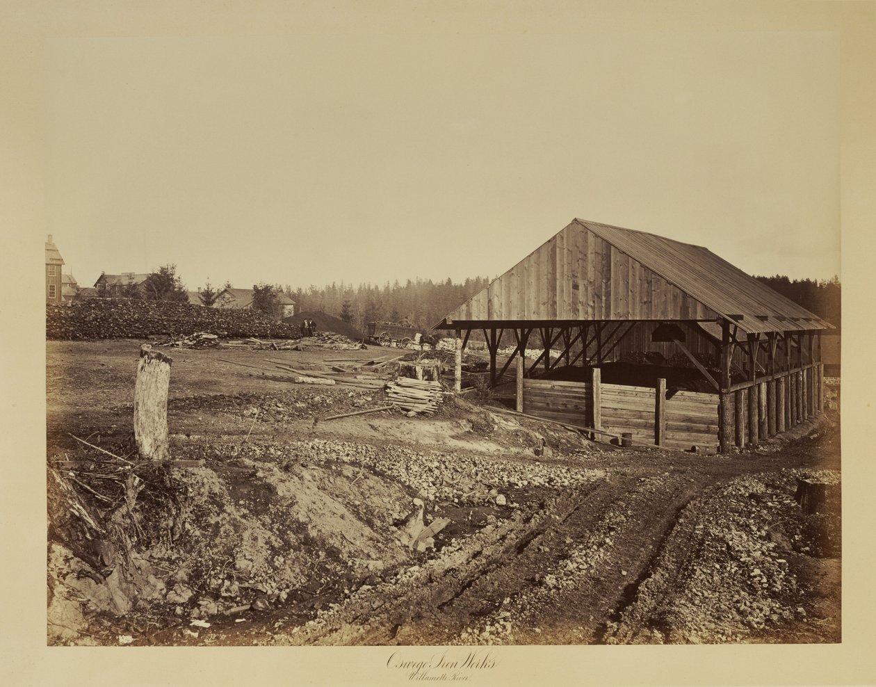Oswego järnverk, Willamette River av Carleton Watkins