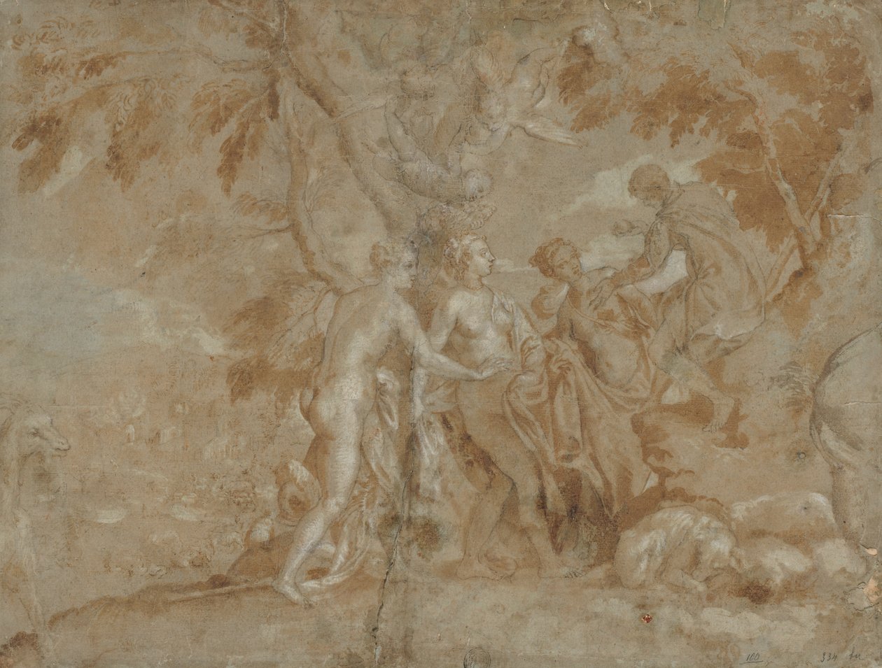 Parisdomen, ca. 1585. av Carletto Caliari