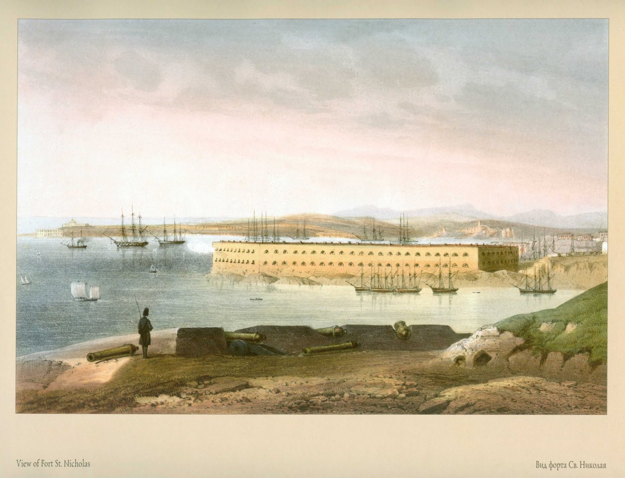 Carlo Bossoli. Utsikt över Fort of St. Nicholas av Carlo Bossoli