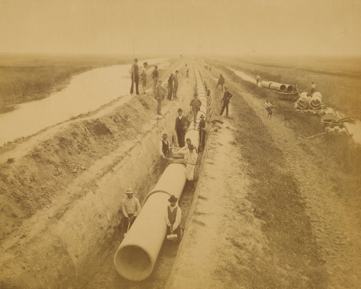 Venedig akvedukt (ny pipeline). Varv i Argine av Carlo Naya