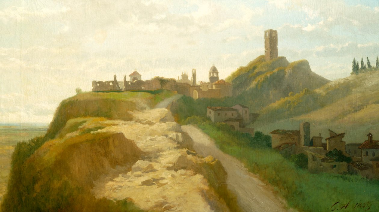 Solferinos ställning, av Carlo Ademollo (1824-1911). av Carlo Ademollo