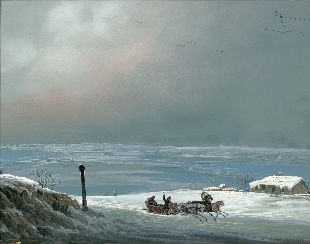Odessa omgivningar på vintern, 1841. av Carlo Bossoli
