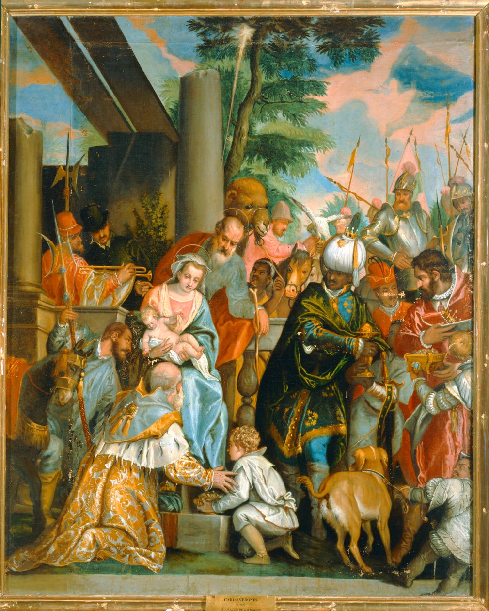 Tillbedjan av de tre vise männen. 10014560 ... av Carlo Caliari