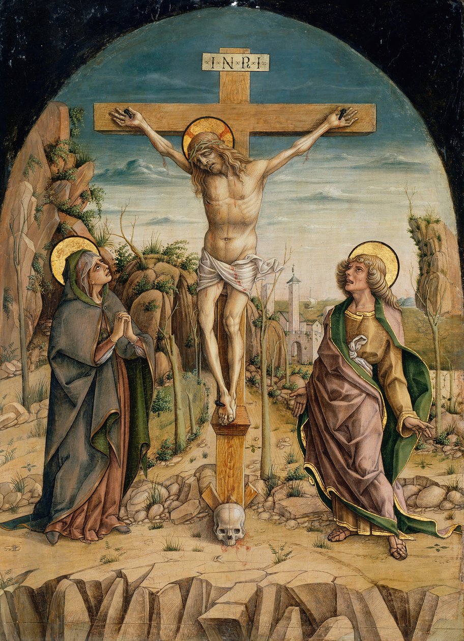 Korsfästelsen, ca. 1487. av Carlo Crivelli