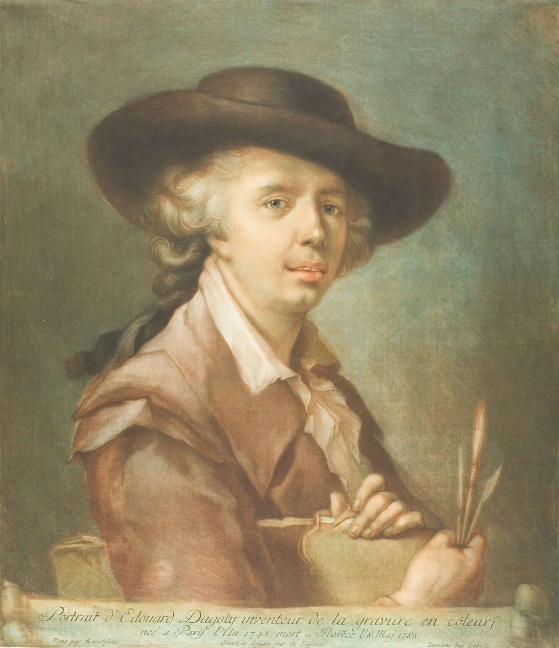 Porträtt av Edouard Dagoty av Carlo Lasinio