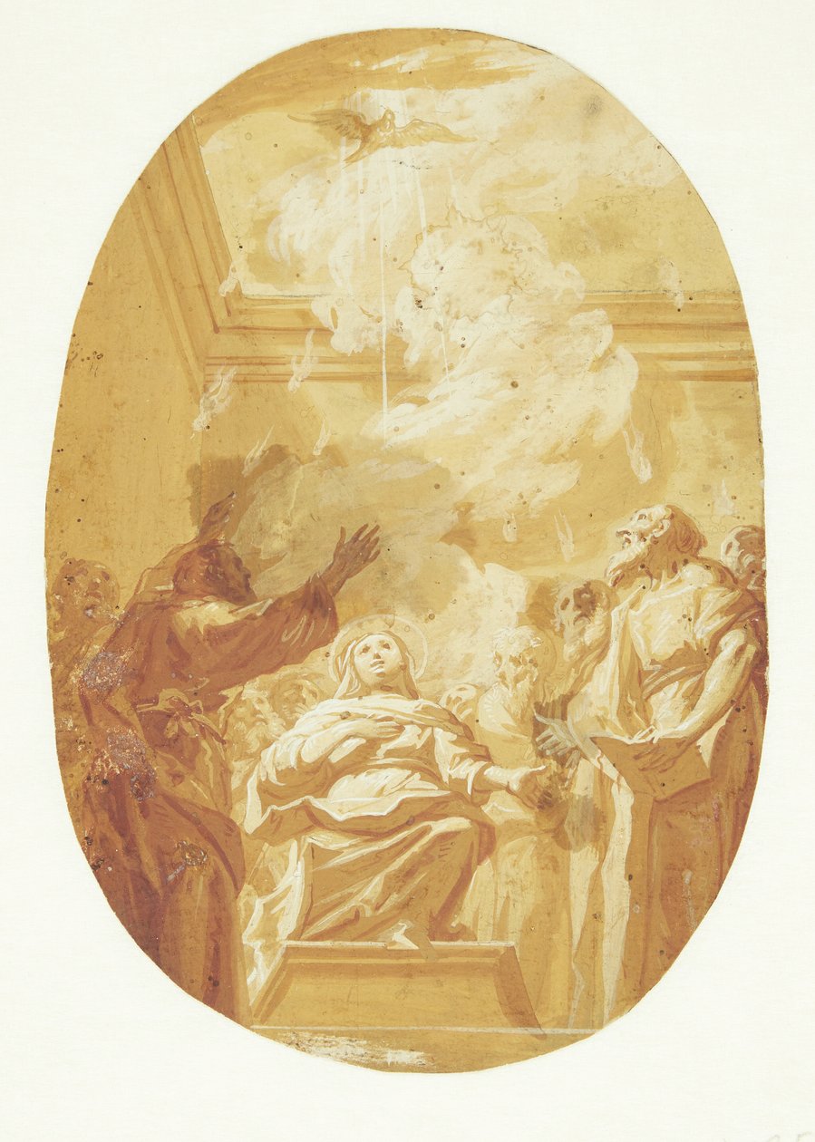 pingst. Den helige Ande utgjuts över apostlarna av Carlo Maratti