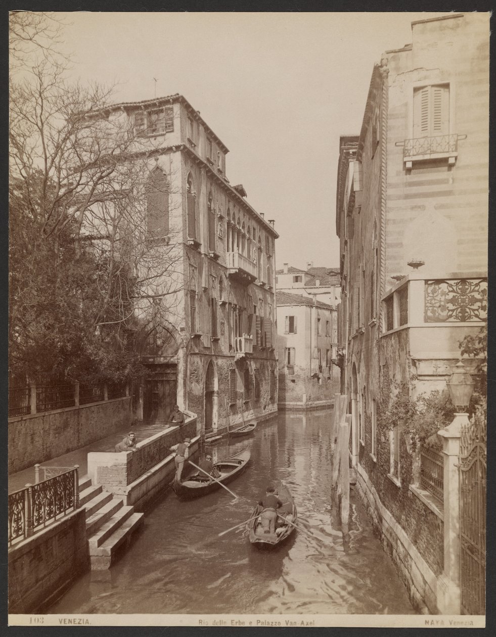 Rio delle Erbe och Van-Axel-palatset av Carlo Naya