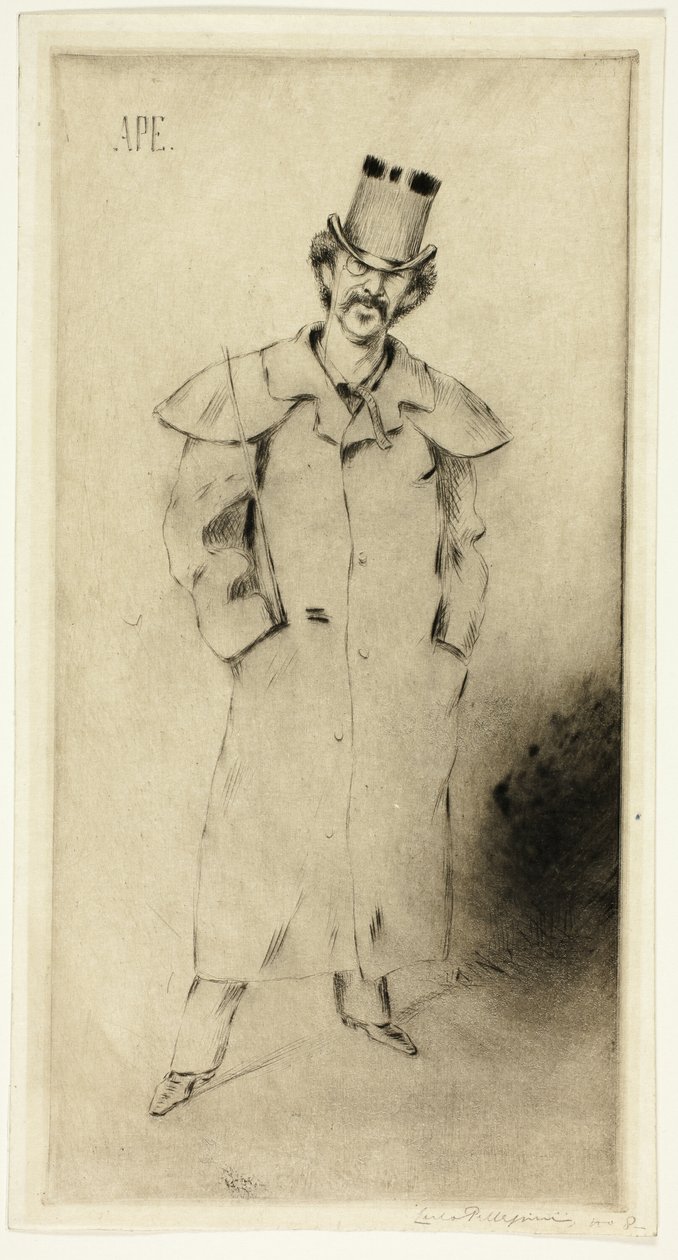 Porträtt av Whistler av Carlo Pellegrini