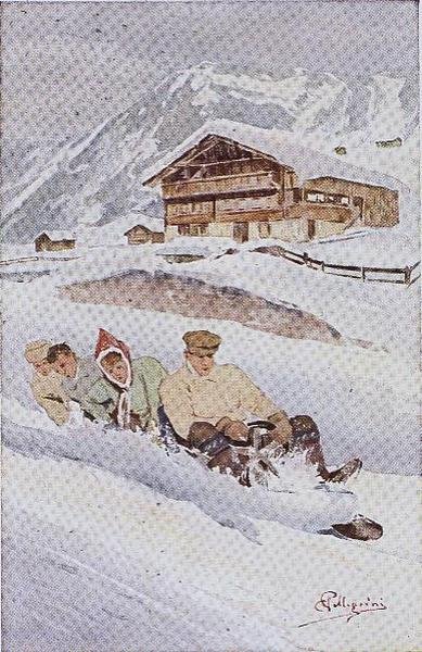 Fyrmannakälken (litho i färg) av Carlo Pellegrini