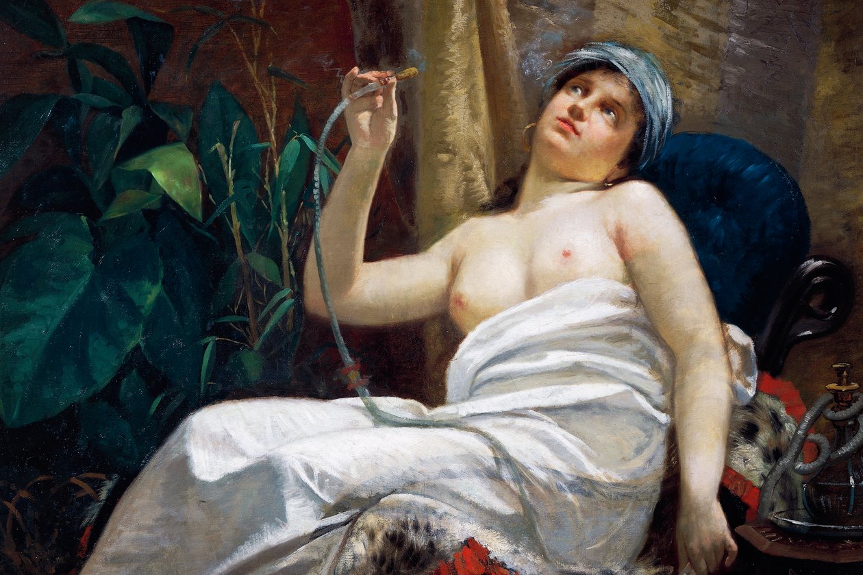 Röka opium (olja på duk) av Carlo Sara
