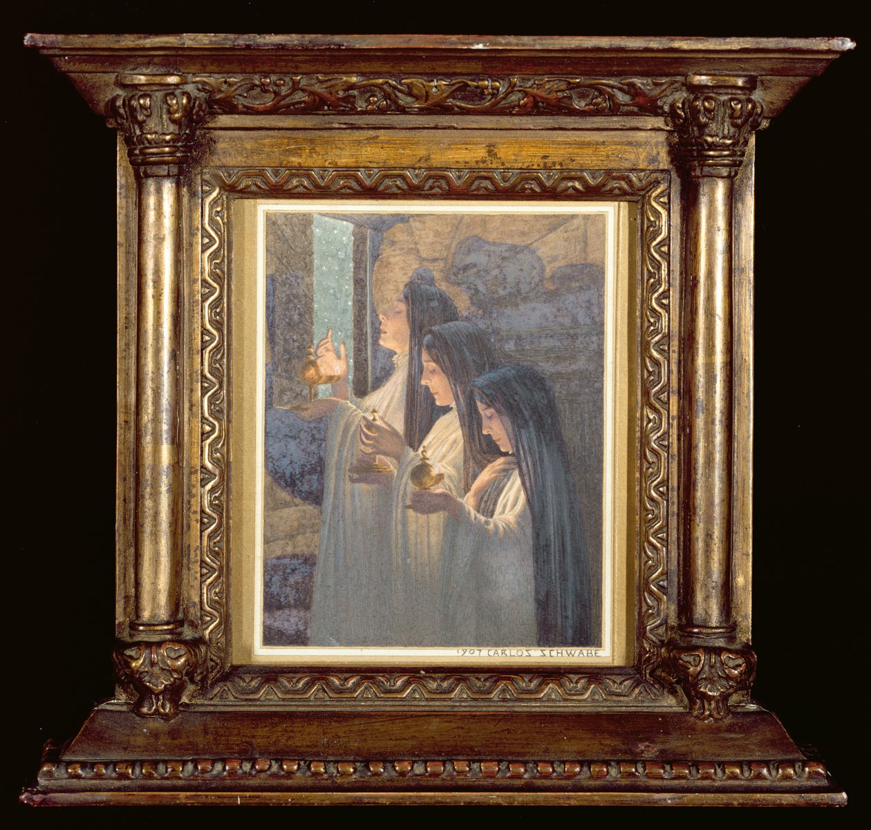 Tre kloka jungfrur, 1907 av Carlos Schwabe