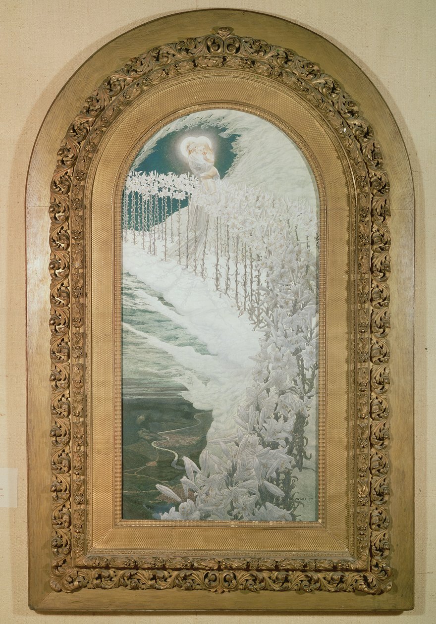 Liljornas jungfru, 1899 av Carlos Schwabe