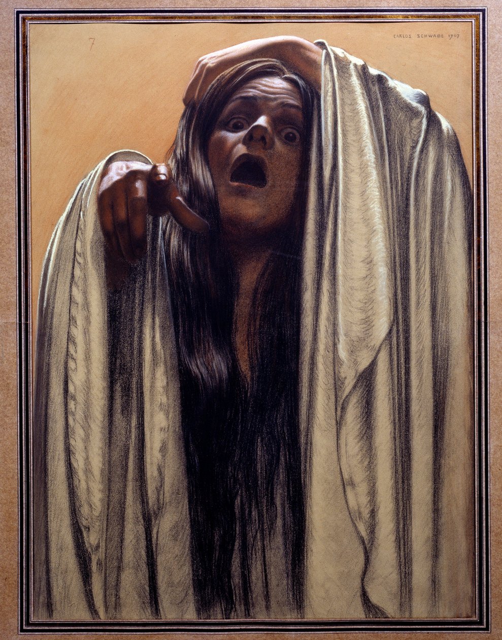 Studie för "The Wave", 1907 av Carlos Schwabe