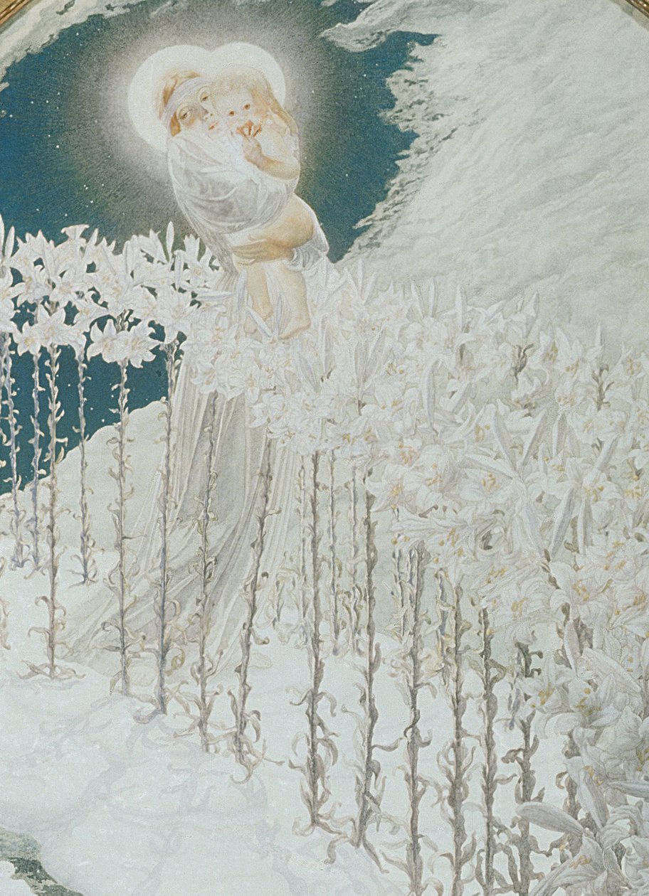 Liljornas jungfru, 1899 av Carlos Schwabe