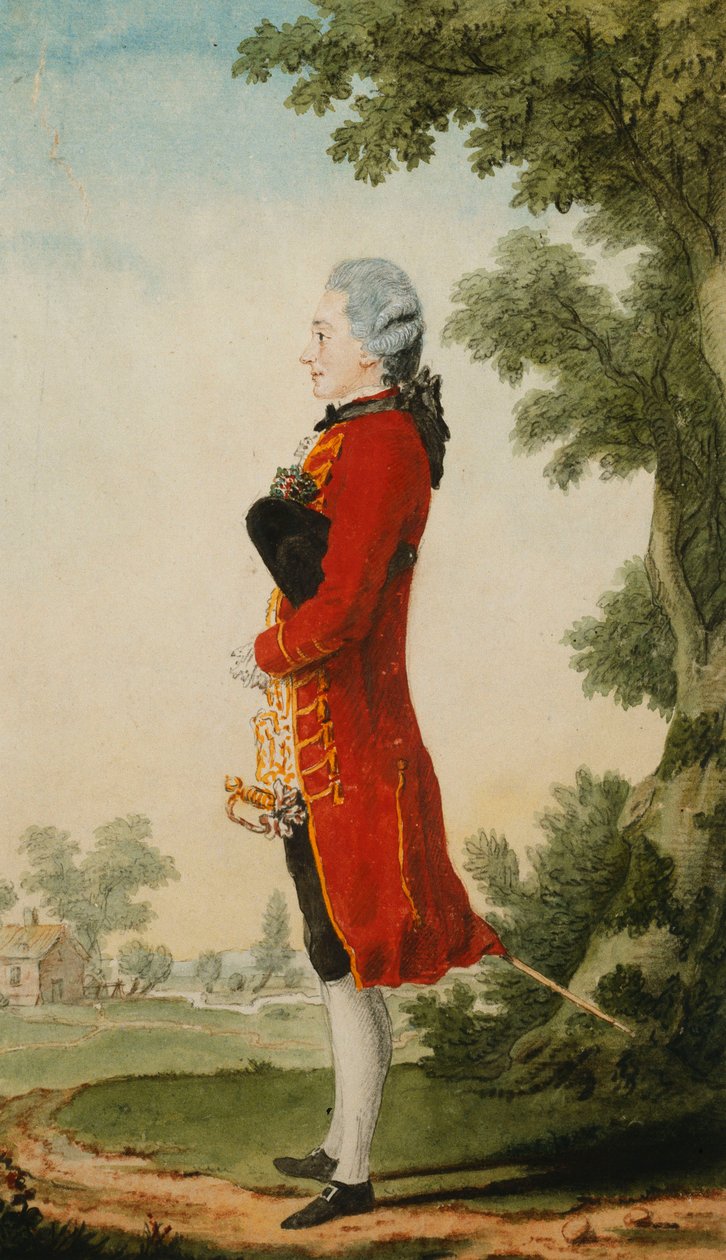Baron de Talleyrand, i ett landskap, av Carmontelle