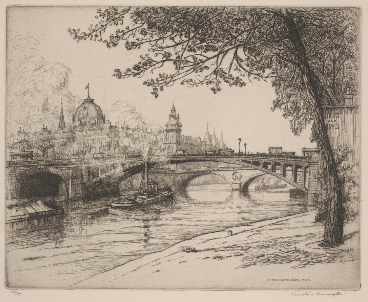 Notre Dame-bron, Paris av Caroline Armington
