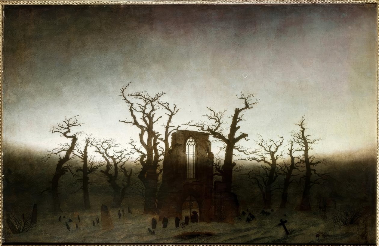 Kloster i ekskogen av Caspar David Friedrich