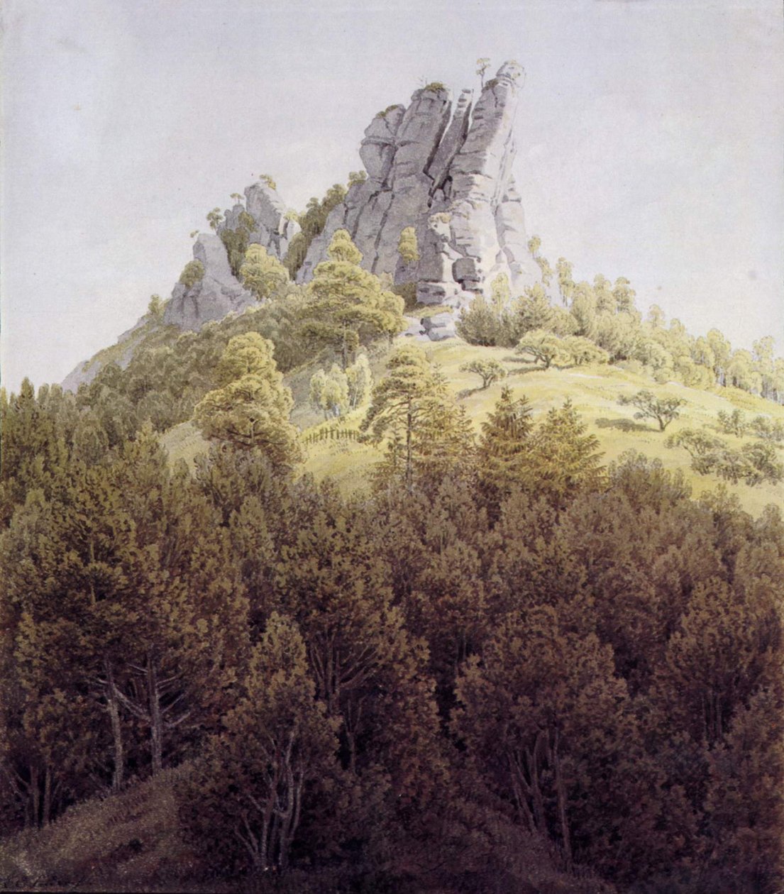 Der Heldstein bei Rathen an der Elbe  av Caspar David Friedrich